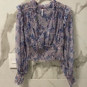Free people cropped blouse, size xs